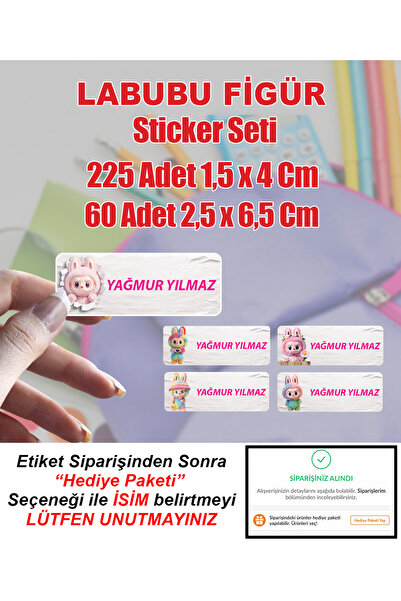 Aysprint ملصق مدرسي على شكل شخصية Labubu، دفتر قرطاسية، قلم، حقيبة زجاجة ماء،...