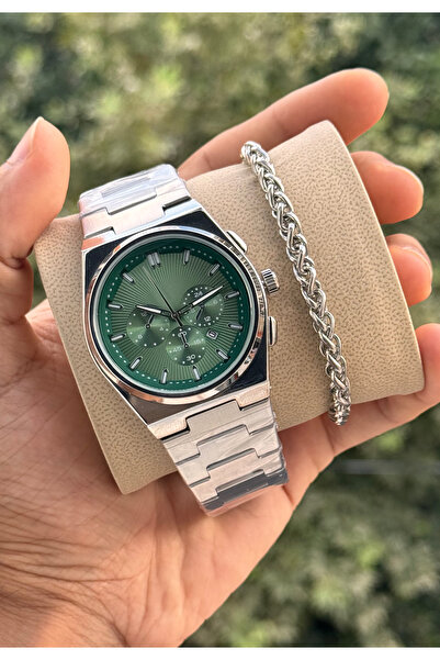 Tulpar Special Series Premium Steel Cord Calendar Men's Wristwatch with Bracelet Gift