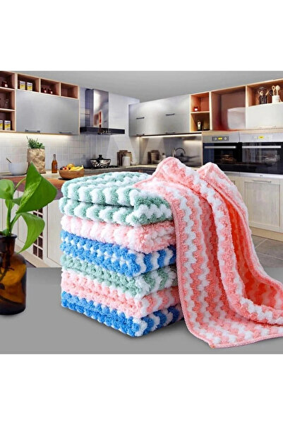 aşçıbaşı ticaret Mucit Home 3 adet Mikrofiber Yumuşak Dokulu 30*30 Cm Mutfak Bezi Leke Tutmaz Koku Yapmaz
