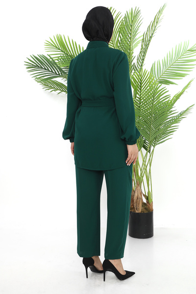 Butik Γυναικείο Σετ Τουνίκ με Σμαραγδί Πράσινο Παντελόνι