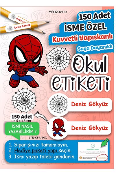 Think And Print Okul Etiketi Kalem Defter Etiketi Özel Isim Yazılabilen Etike...