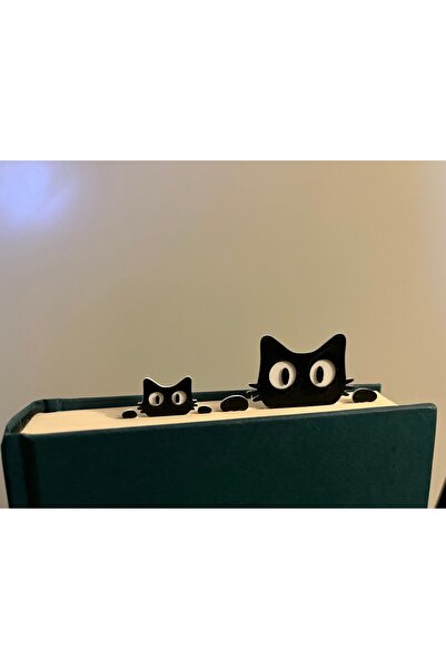 SHHOBİ Kitap Ayracı - Sevimli Kedi Şeklinde Ayraç 2 Adet Büyük Ve Küçük Boy