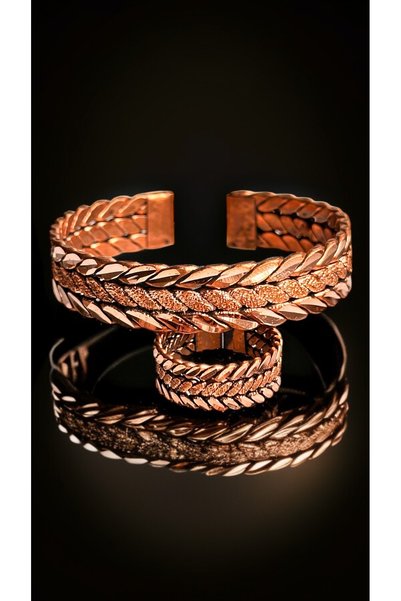 gulflower nude 100% Hand Embroidered Copper Bracelet Copper Very Useful for Evil Eye and Health