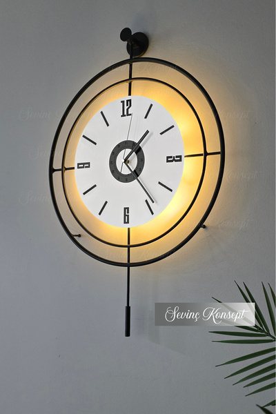 SEVİNÇ KONSEPT LED'li SİYAH Target Kristal (BÜYÜK BOY 50 X 75 Cm), Modern Dek...