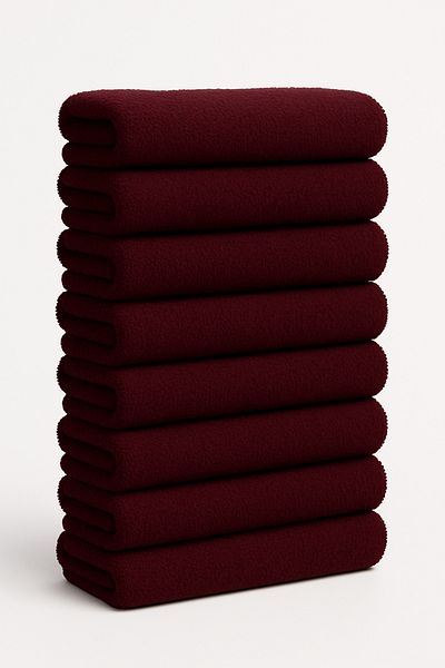 Elaganya Burgundy Sports Towel Stain Resistant Hairdresser Barber Hotel Towel 50X90 cm 8Pcs