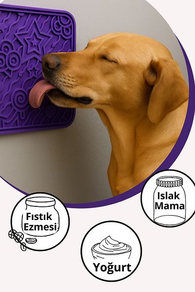 Havhav Lick Mat for Dogs and Cats Purple Colored Vacuum Adhesive Lickmat
