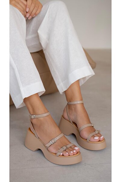 ECENİN BUTİĞİ Limak Ten Hakiki Deri Kadın Sandalet