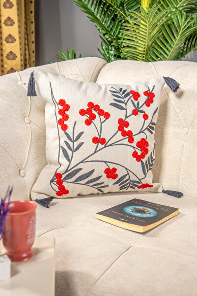 Bade Design 2'li Punç Kırlent ,Dekoratif, Yastık Kılıfı Çok Tercih Edilen (KETEN KUMAŞ) KİTAP HEDİYELİ