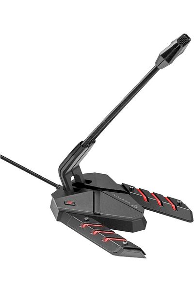 VERTUX USB Gaming Microphone, High-Intensity Flexible Neck Anti-Vibration Microphone with LED-Backli