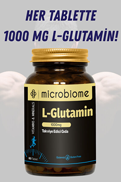 Microbiome L-glutamin Tek Talbette 1000 Mg L-Glutamin 60 Tablet Aminoasit Amino Asit (L-GLUTAMİNE)