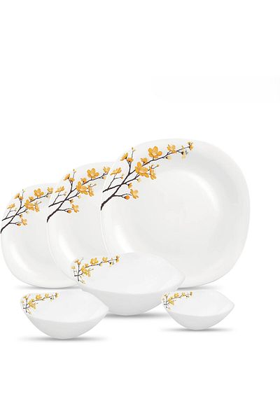 La Opala Quadra Dinner Set - 26 Pcs, Summertide White: A Symphony of Elegance and Simplicity