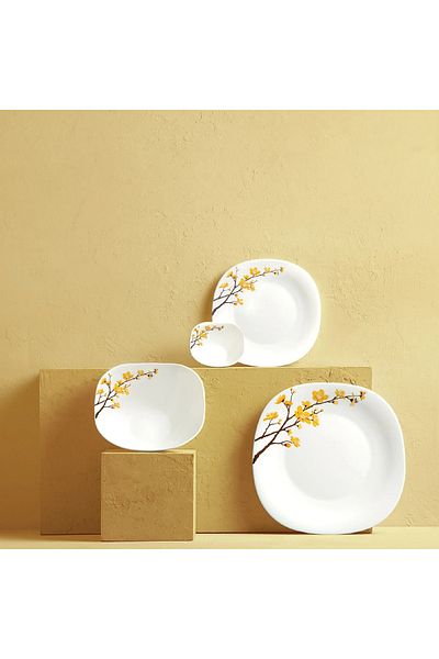 La Opala Quadra Dinner Set - 26 Pcs, Summertide White: A Symphony of Elegance and Simplicity