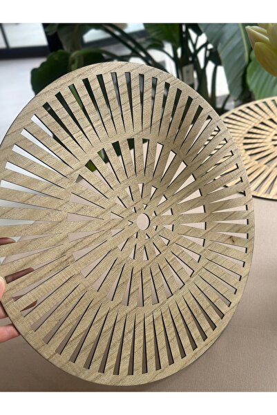 Decamor home 6 Ad Ahşap Çift Taraflı Amerikan Servis Bej Rengi Supla