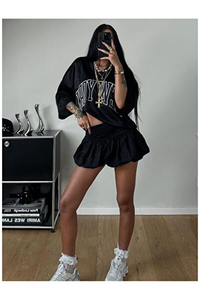 Gökçe Kaplan Store تنورة قصيرة نسائية ذات طيات مع شورت قصير