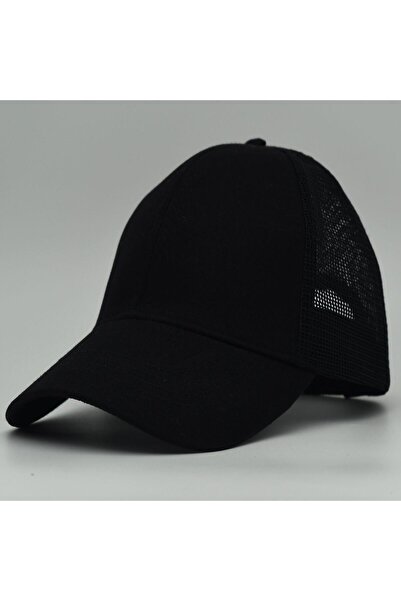 şapkadan Unisex Ayarlanabilir Siyah Fileli Spor Basic Şapka