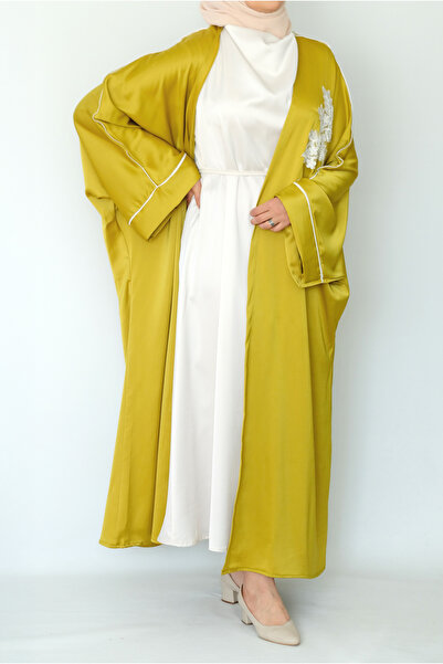 SAİS Fashion Kadın Şık Kelebek Desenli İki Parça abaya Takım - Kemerli, Zarif...