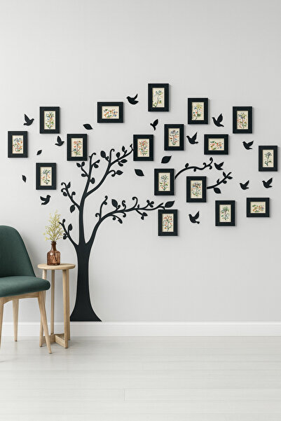 ARSERGROUP Ahşap Soy Ağacı 20 Çerçeveli Siyah Ağaç Çerçeve Dekorasyon Anneler...