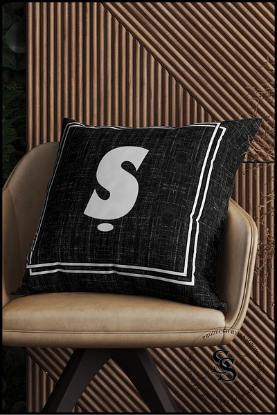SasoHome Lettered Throw Pillow Case - Letter S - Lettered Decorative Digital Printed Throw Pillow - Pillow Case