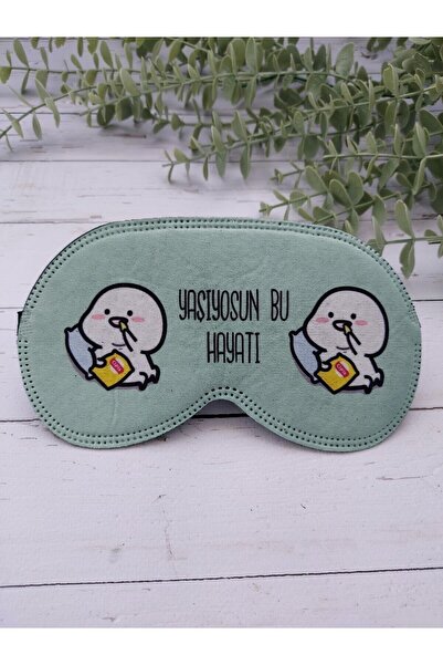 doktorbonem Ви живете цим життям Сонна пов'язка Пов'язка на очі з принтом Бавовняна подорожня пов'язка для сну