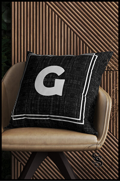 SasoHome Подушка з літерою - Літера G - Декоративна подушка з цифровим принтом - Чохол для подушки