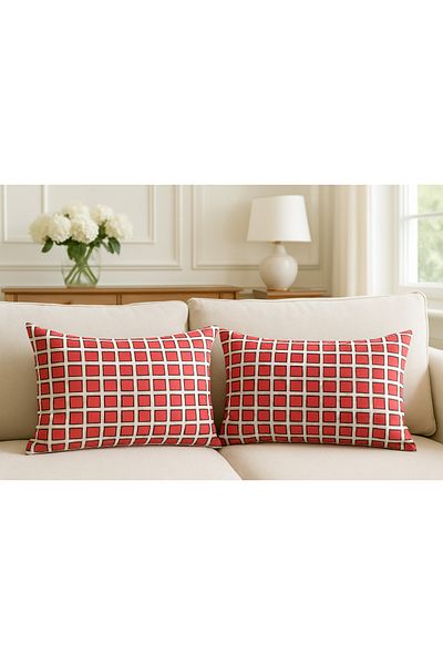 English Home Tesselation 100% bumbac pachet de 2 fețe de pernă