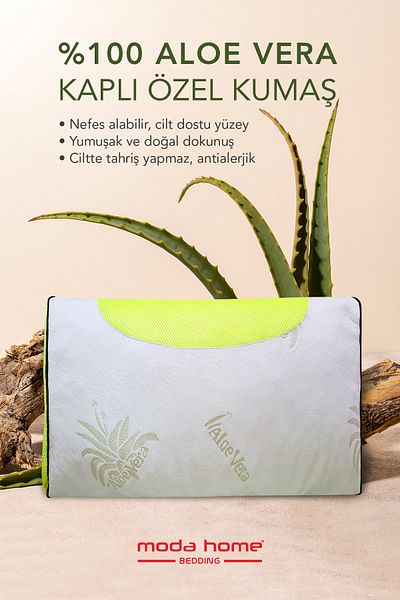 moda home bedding Gold Series Air-Conditioned Children's Pillow, Skin-Friendly Orthopedic Visco Particle Pillow with Aloe Vera Fabric Wash