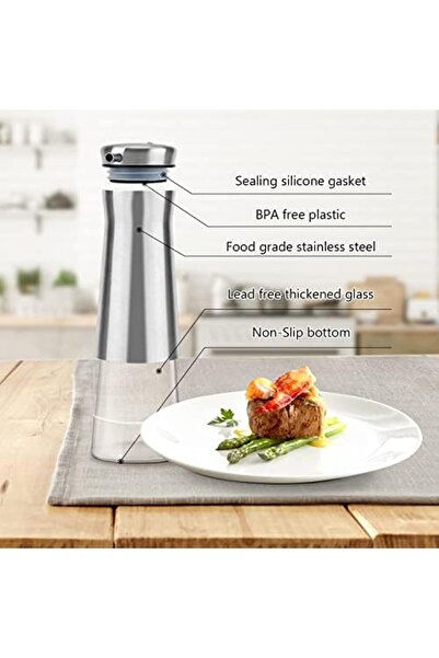 mastergold Olive Oil and Vinegar Dispenser Bottle Set 2 Pack Drip Free Stainless Steel Spout for Kitchen