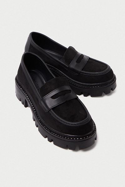 Mubiano MB1190-S Mocasini de lux din piele intoarsa neagra pentru femei