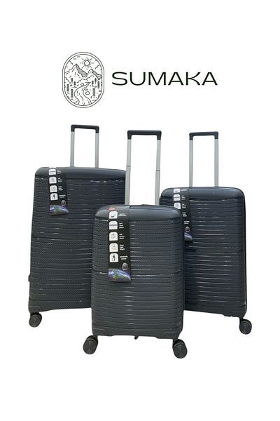 SUMAKA Luggage Travel Suitcase Trolley Bag - Set of 3 pcs - With Spinner Wheels (Silicone)