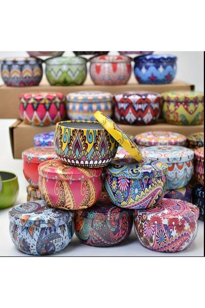 Hapşuruk 10 Adet Mum Yapma Kutusu, Mum Kutusu, Mum Kalıpları, Metal Saklama K...