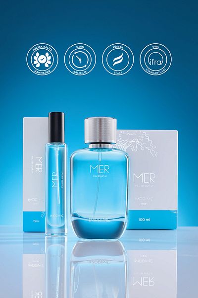 Imprime Mer EDP 100 مل وحجم السفر 15 مل مجموعة عطور رجالية I Marin Ve Fresh I Sea، البرغموت، الصندل