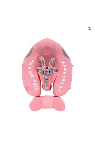 Schulzz Mambobaby Pink Patterned Sun Protection for Babiesupf50 - Child Swimming Lifebuoy with Safety Lock