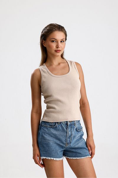 Elia Moda Beige Lycra Camisole Blouse