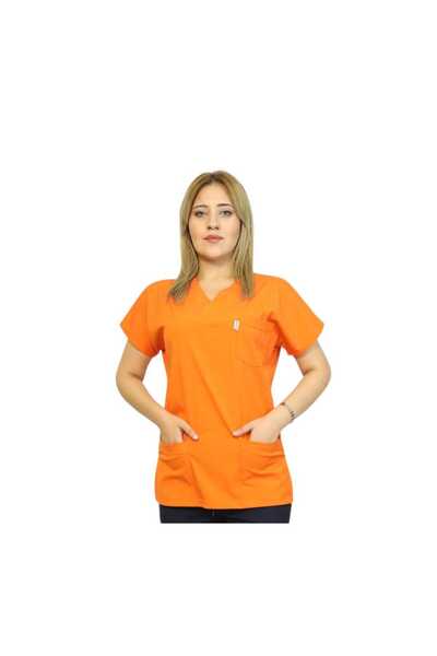 nutrix زي موحد للنساء من الليكرا بأكمام طويلة من Orange Single Top، زي موحد ل...