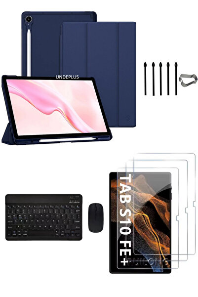 Covpor Samsung Galaxy Tab S10 FE+ Plus Flip Kılıf+Klavye Mouse+S Pen Yedek Uç...