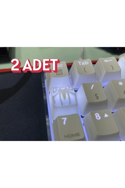 PUREYSMA Spider-Man Temalı Keycap (2'li Set) | Beyaz | Mekanik Klavye Uyumlu Özel Tuş Başlığı Seti