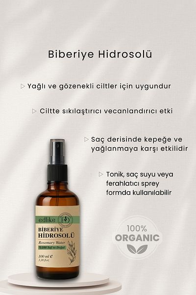 EDLIKE Rosemary Water Anti-Spill-Fast Hair Growth Effective 100% Natural and Pure Hair Tonic Hydrosol 100 ml