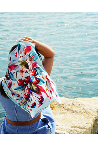 Velouté Cherry Whisper 100% Silk Satin Women's Scarf