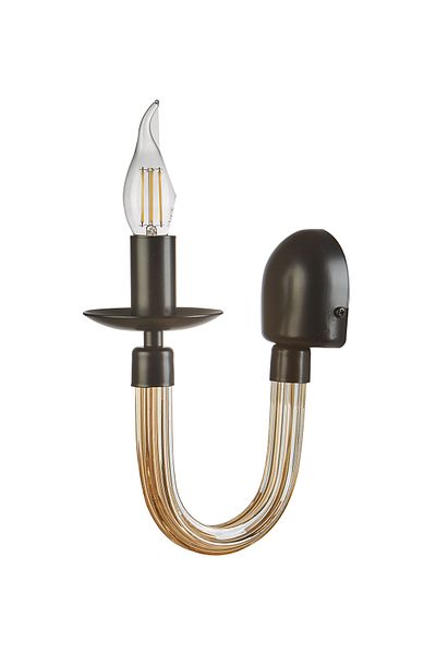 Bozyaka Aydınlatma Gina Black Pipe Glass Wall Sconce - Modern Indoor Rustic Led Bulb Included