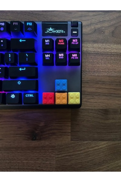 PUREYSMA Renkli Blok Tuğla Tasarımlı Klavye Tuş Takımı (4’lü Set) – Mekanik Klavyelerle Uyumlu Keycap Seti