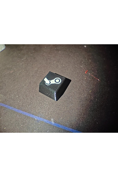 PUREYSMA Steam Logolu Keycap | Siyah Renk Mekanik Klavye Tuş Başlığı | Oyun T...