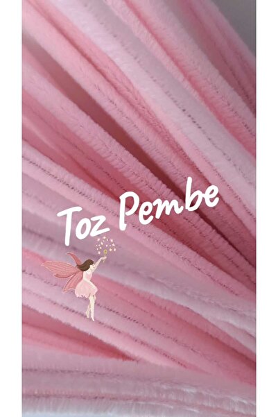 hobidaşım 40'lı Şönil Toz pembe Renk 30 cm 1 Paket PembeRenkli Tüylü Tel Pelu...