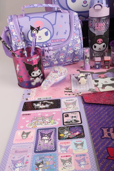 kuromi KUROMI "MAGICAL BUDDY" للمدرسة والغداء وحقيبة أقلام رصاص من DEKOMUS مع موسم جديد مرخص من FU الممتاز