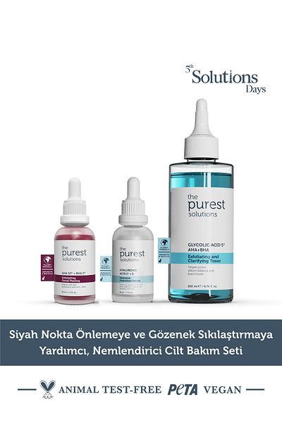 The Purest Solutions Set hidratant de îngrijire a pielii pentru a ajuta la prevenirea punctelor negre și la strângerea porilor