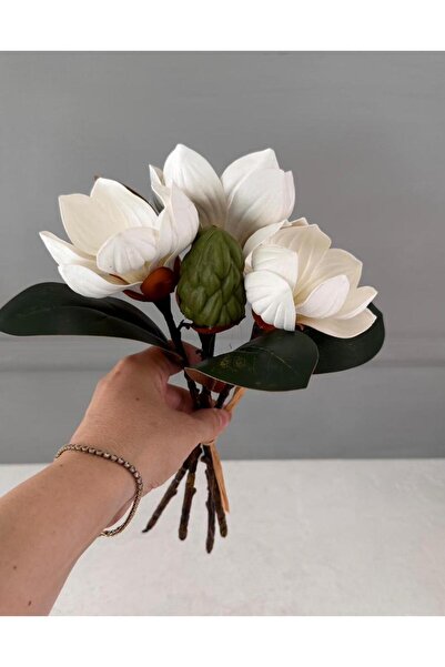 Pembeli Kızın Butiği KÜÇÜK BOY LÜKS MANOLYA BUKETİ BEYAZ