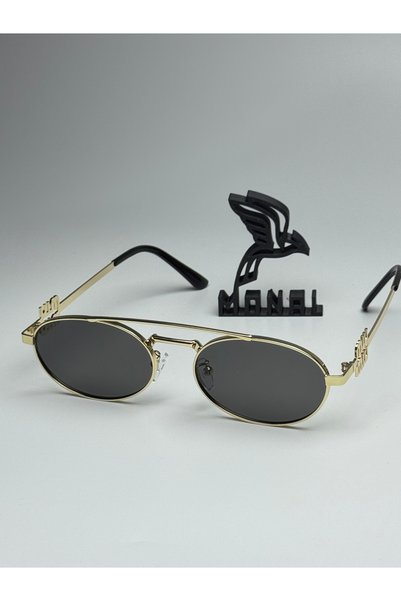 MONAL Miuw Gold Sap Black Sunglasses Oval Frame Organic Glass 50 Ekartman