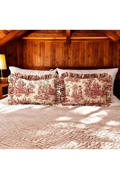 MundoLindo Ruffled Pillowcase Single French Country Style 2-Pack 50 x 70 cm