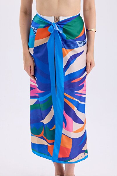 Bermody French Inspired Gathering Draped Swimsuit Pareo Set of 2 with Adjustable Straps, Stylish and Slimming Effect