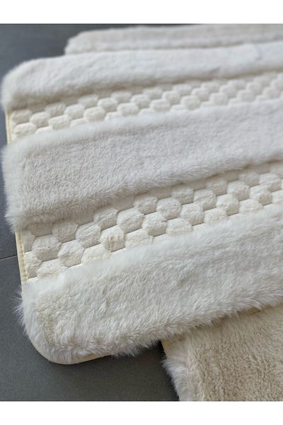 FeelHome Serante Rabbit Hair, Non-Slip Base, Fluffy, Soft, Ultra Luxurious, Washable 2-Piece Bath Mat