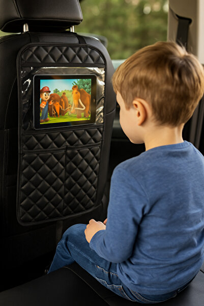 HASBY منظم المقعد الخلفي للسيارة من الجلد الأسود، منظم المقعد الخلفي للسيارة،...